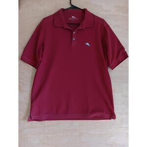 Tommy Bahama Maroon Polo  Large Pima Cotton Embroidered Logo